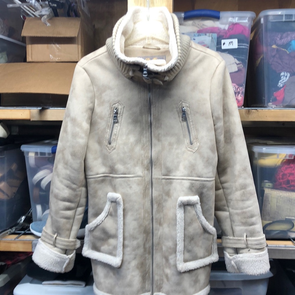 Steven Madden winter coat Microfiber outside shepherd fleece‎ inside women XL/TG